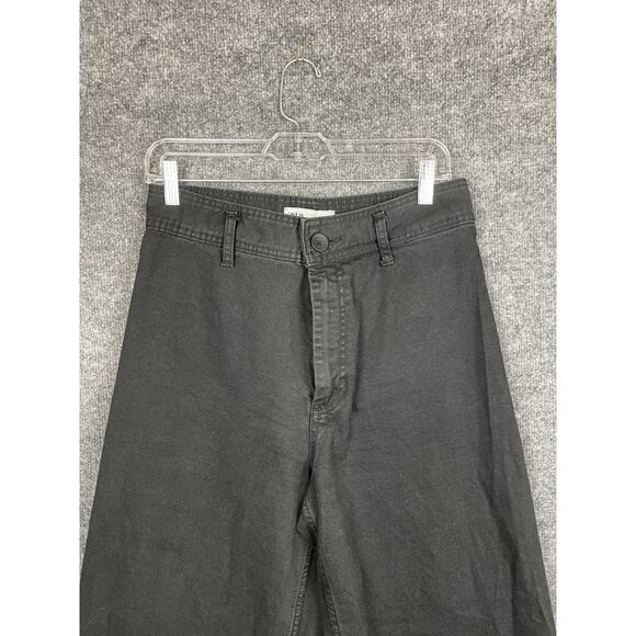 Zara High-rise wide-leg jeans in washed black denim with raw hem Size 10 - Picture 3 of 11